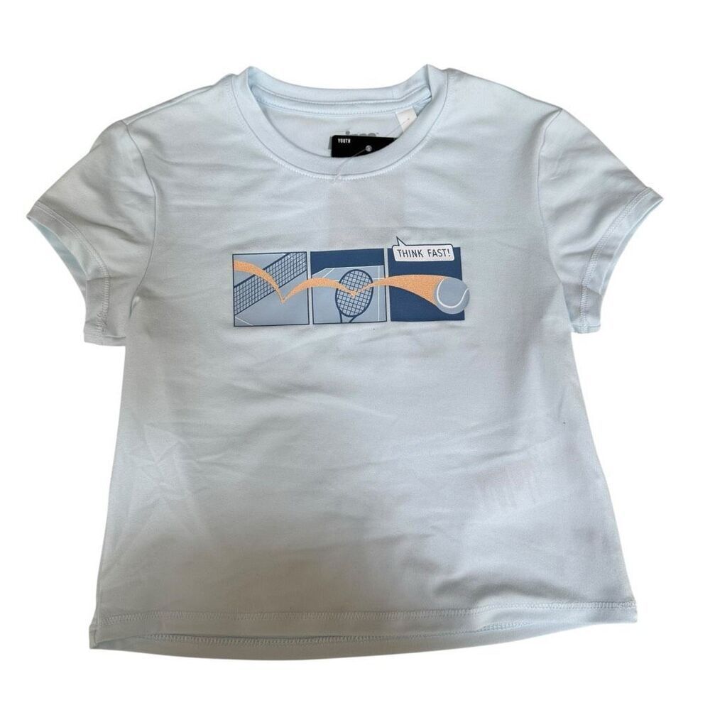 Prince Tennis Girls Graphic Tee Shirt XS 6-7 dove blue NWT